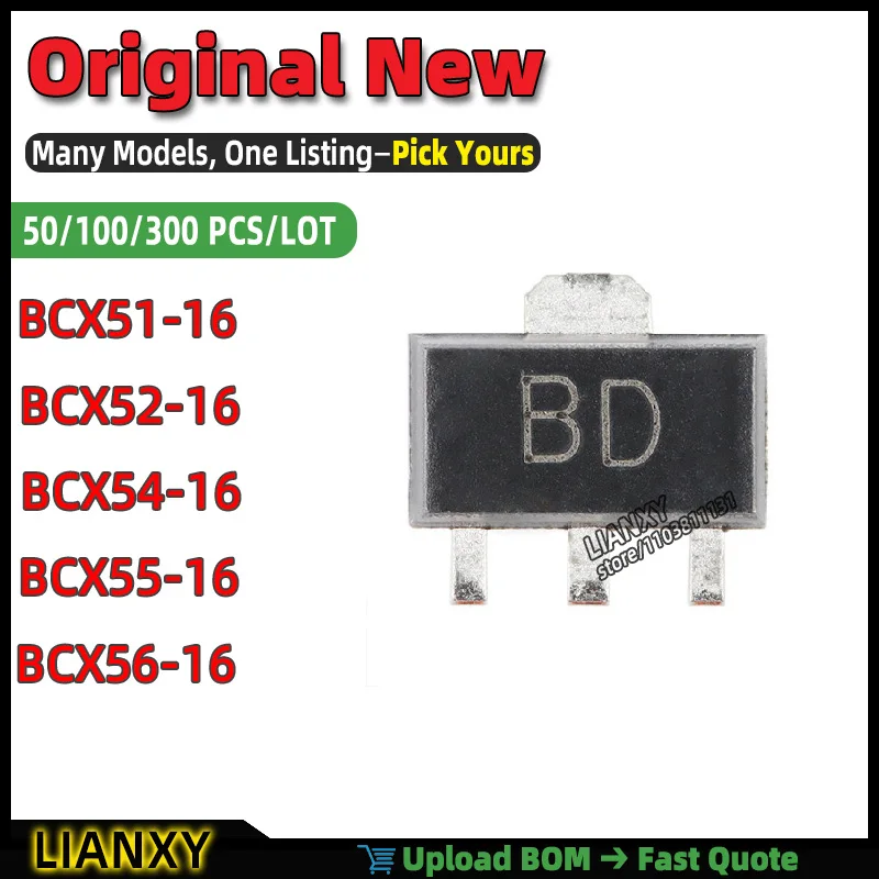 BCX54-16 BCX56-16 BCX55-16 BCX51-16 BCX52-16 SOT-89-3 NPN TR TRANSISTOR New Original
