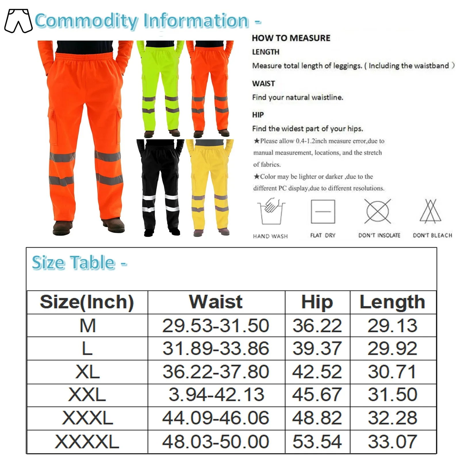 Mens Work Joggers Patchwork Workwear Uniform Bottoms Safety Sweat Pants Striped Reflective Pants Loose Mens Jogging Trousers