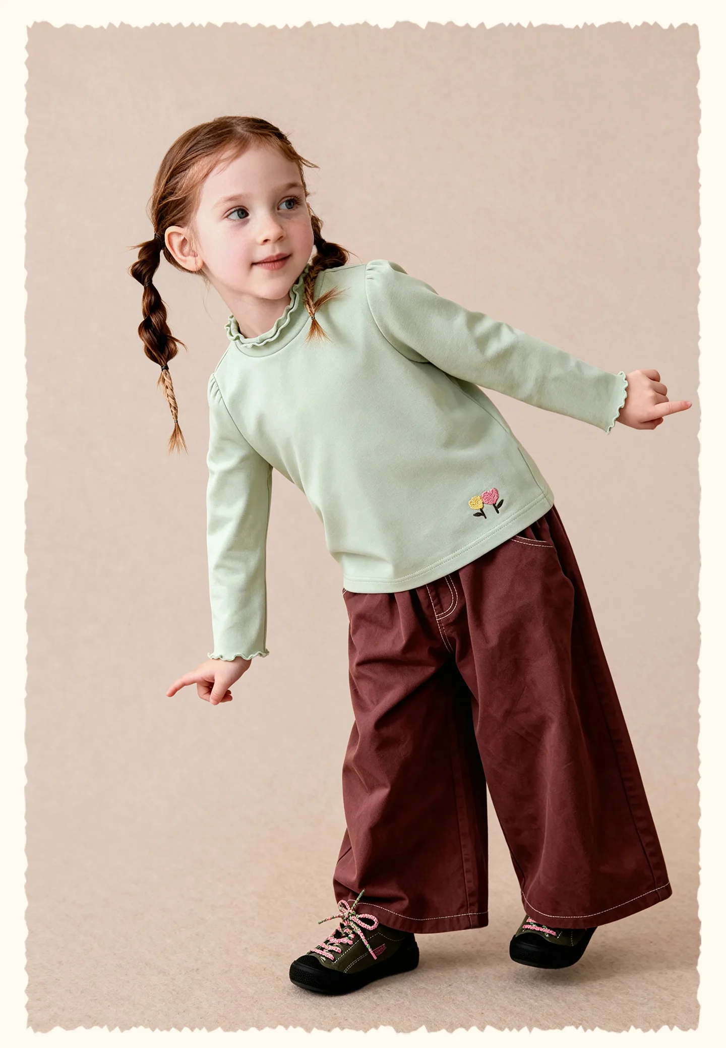 Amila 2026 Herbst Neue Kinder Mädchen Rüschen-Langarm-T-Shirt Romantische Rüschen Mehrschichtig Süß Niedlich Alltagstaugliches Vielseitiges Oberteil – Detail 14