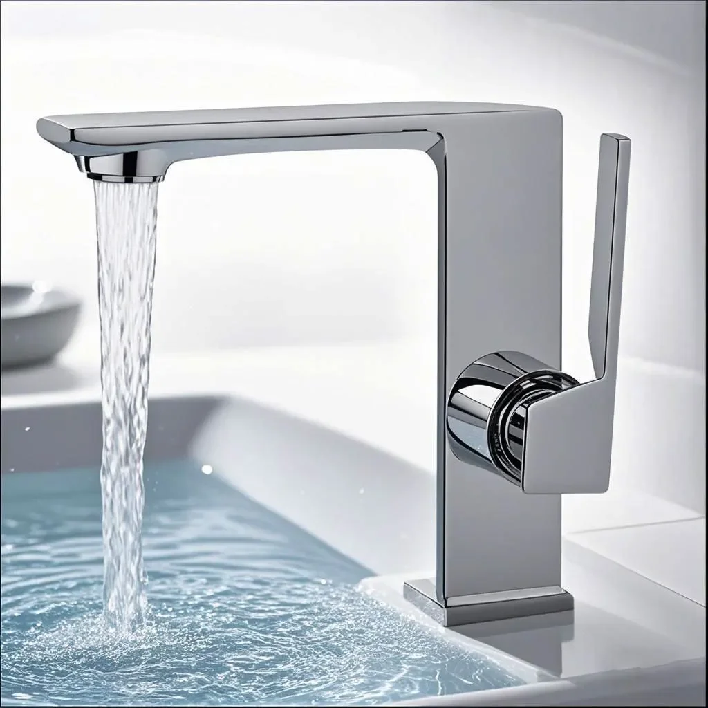 Modern Bathroom Basin Faucet Luxury Brass Bathroom Sink Faucet Hot Cold Water Mixer Tap Matte Gray Washbasin Faucets Accessories