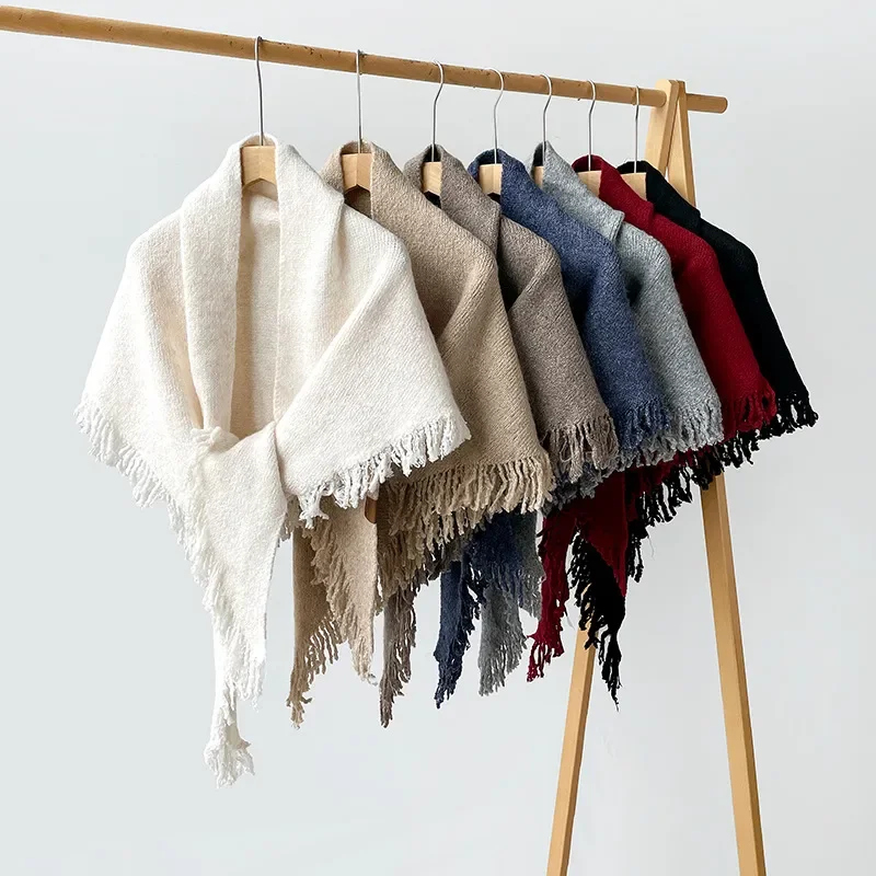 

2026 Autumn Winter New Temperament Knitted Shawl Women Fringed Cardigan Air Conditioner Shawl Office Cape Scarf