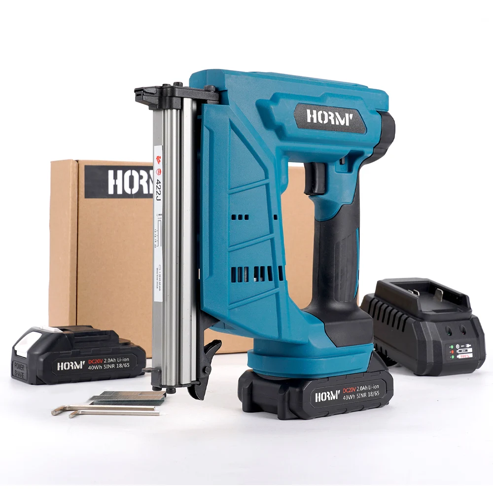 

Hormy Nail Gun Picture Frame Air Nailer 1008J 1010J 1013J 1022J Ceiling Artifact Decorative Home Staple gun Two 2.0Ah Batteries