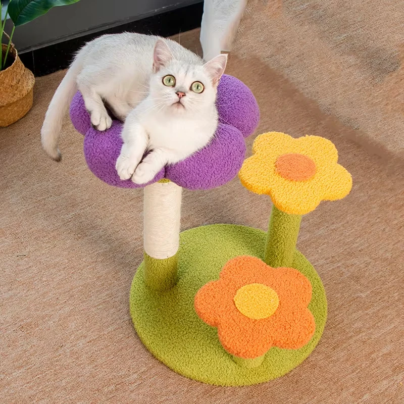 Cat Scratching Post Jumping Platform Tree Tower Tree Tower Climbing Frame Sisal Toy Cute Scratcher Jumping Platform