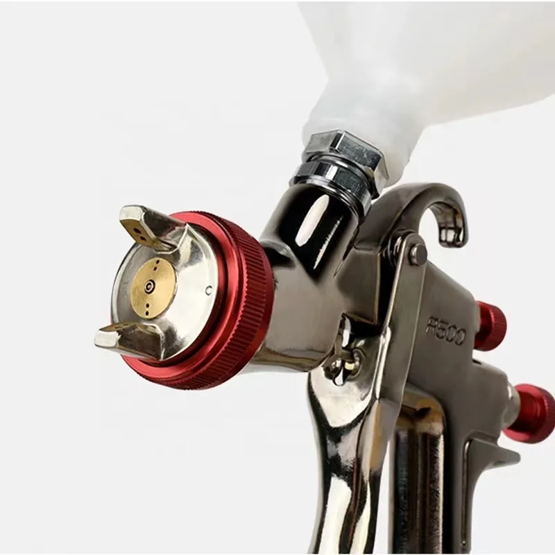 Pistola a spruzzo R500 LVLP Pistola per verniciatura per auto con alimentazione a gravità Ugello da 1,3 mm Pistola a spruzzo per vernice per camion per auto domestiche da 600 cc