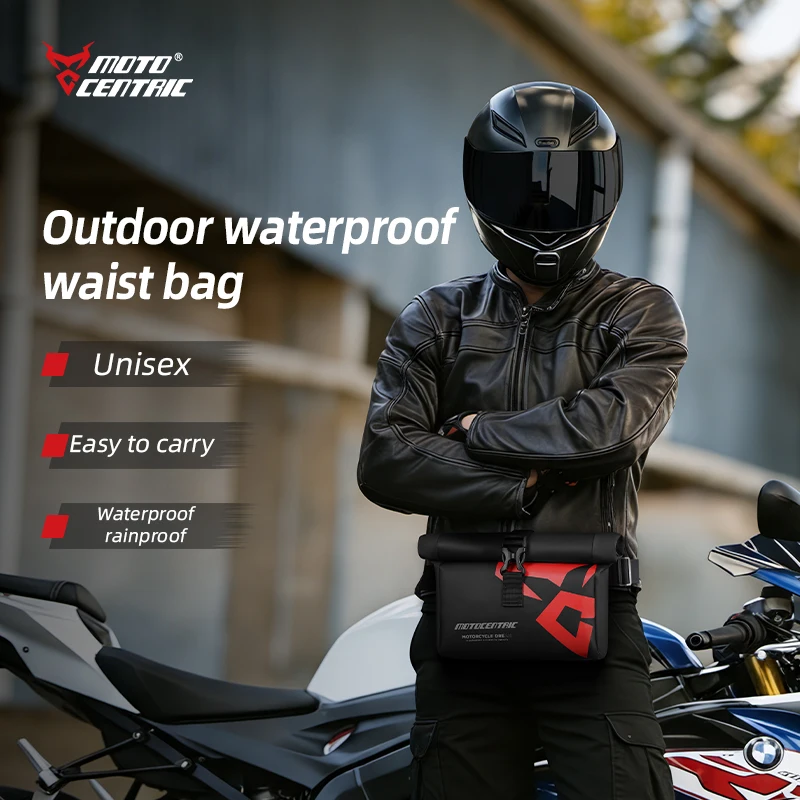 Reflective Waterproof Motorcycle Waist Bag Adjustable Shoulder Strap Large Capacity Tactical Riding Fanny Pack Outdoor Travel