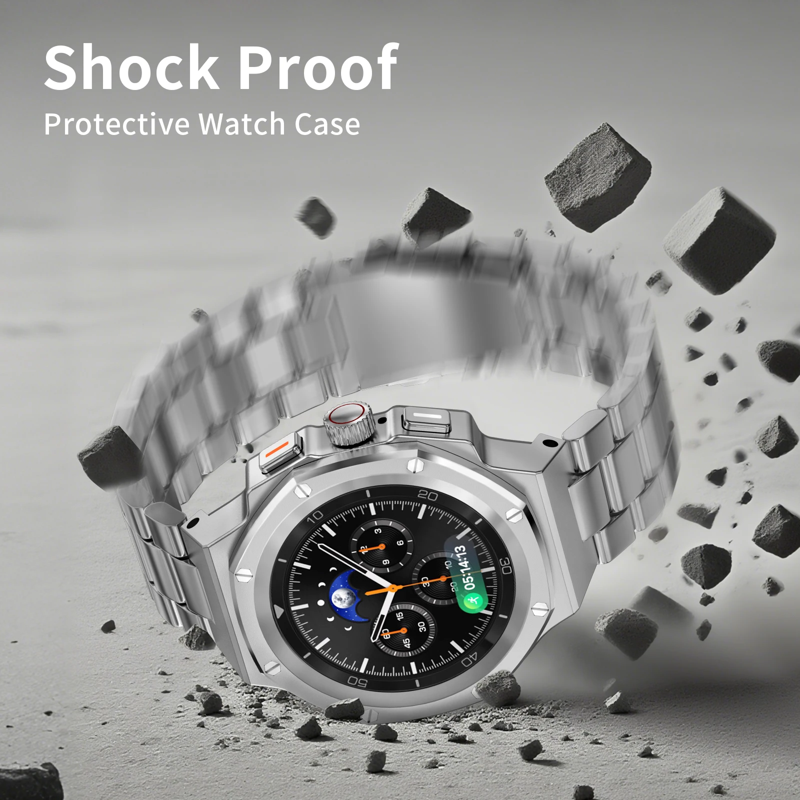 Custodia per kit di modifica di lusso per Samsung Galaxy Watch 8 Bracciale in acciaio inossidabile da 46 mm per Galaxy Watch 8 44 40 Mod Kit cinturino