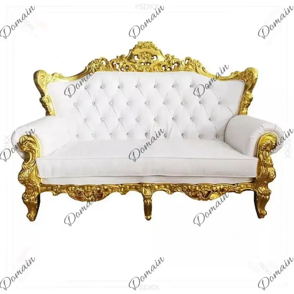 NWU High Quality King Throne Modern Leather Sofa Chair Two Seater Sofa for Bride and Groom for Wedding Events for Banquet Party