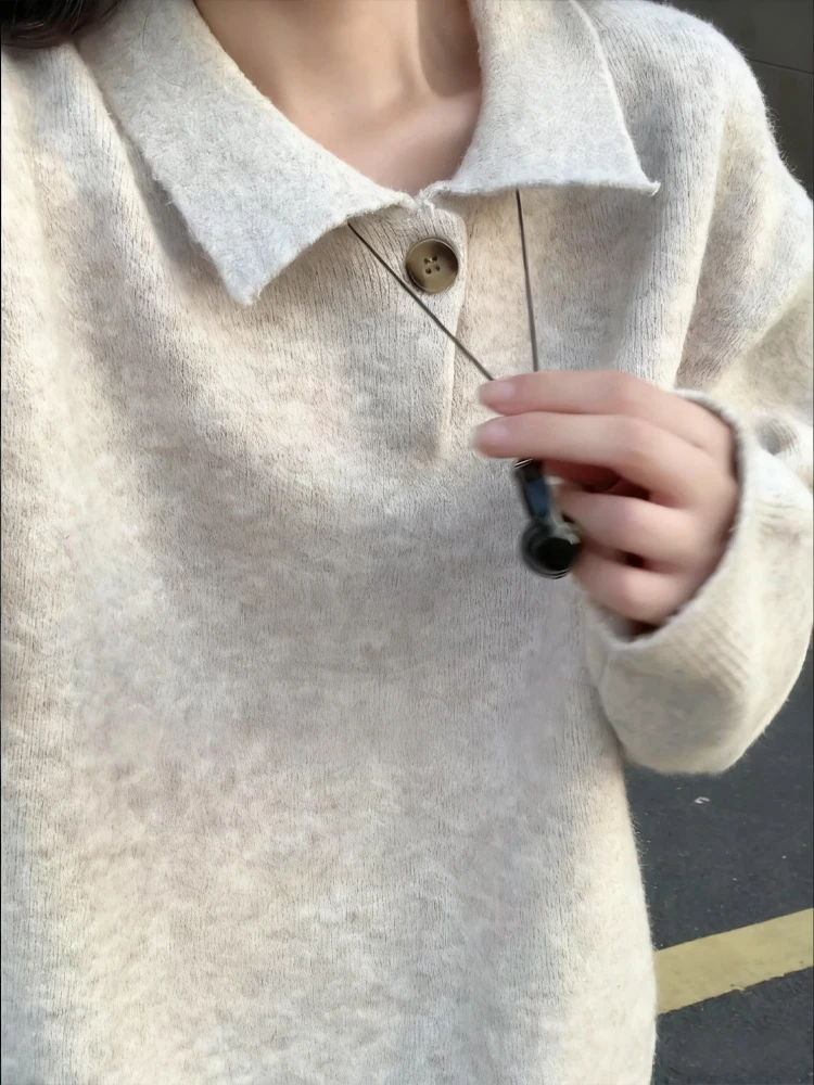 

Мягкий уютный длинный вязаный свитер светя, женский винтажный осенний модный свитер свободного покроя, пуловер