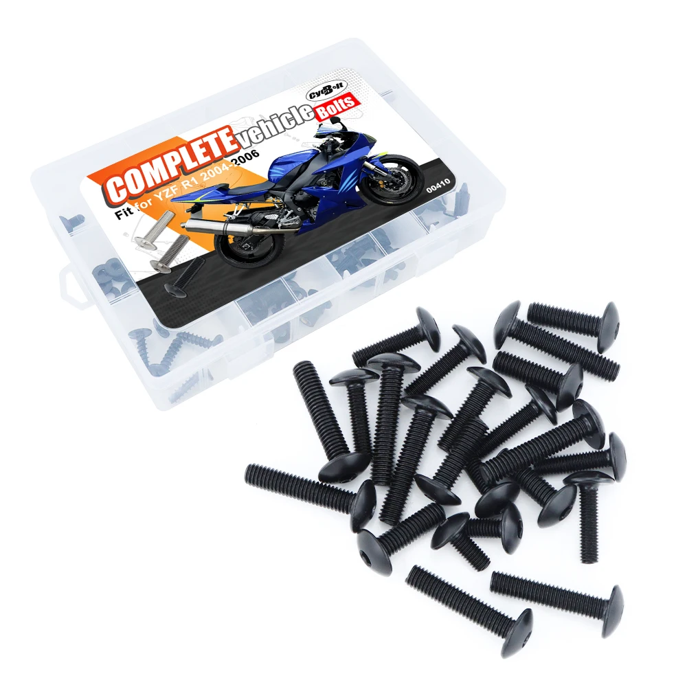 

For Yamaha YZF R1 YZF-R1 YZFR1 2004 2005 2006 Motorcycle Complete Full Fairing Bolts Kit Screws Fairing CIips Shoulder Washers