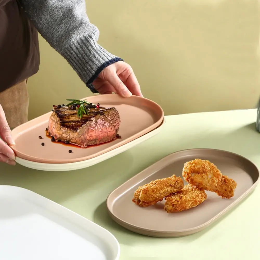 Nordic Style Plastic Dessert Tray Stackable Oval Serving Tray Multi-Function Exquisite Storage Tray Wedding Party