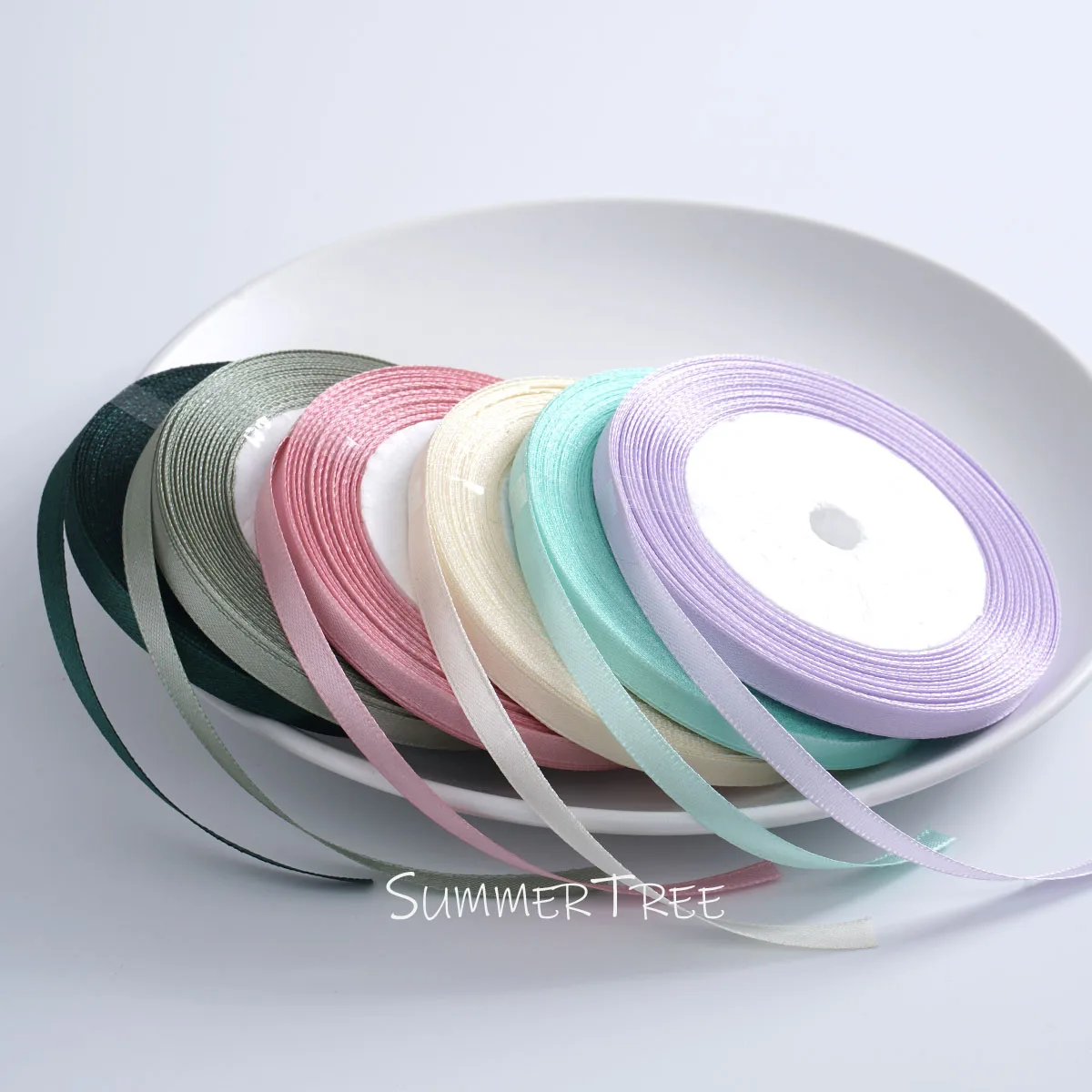 Satinband 6mm 22,8 Meter 1/4 Zoll 25 Yards Geschenkverpackung Schleifen Bastelmaterial Hochzeit Party Heim Weihnachtsdekoration – Detail 5