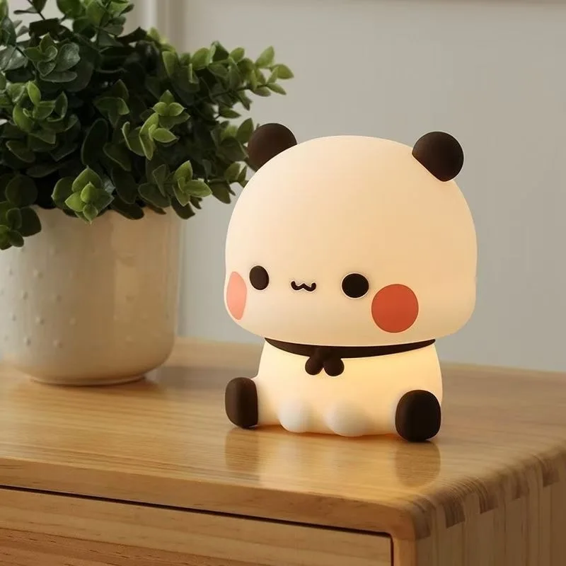 Kawaii الدب الباندا Bubu و Dudu Led ضوء الليل مصباح لطيف الكرتون ضوء الليل الحيوان غرفة نوم ديكور الدمى فتاة الهدايا