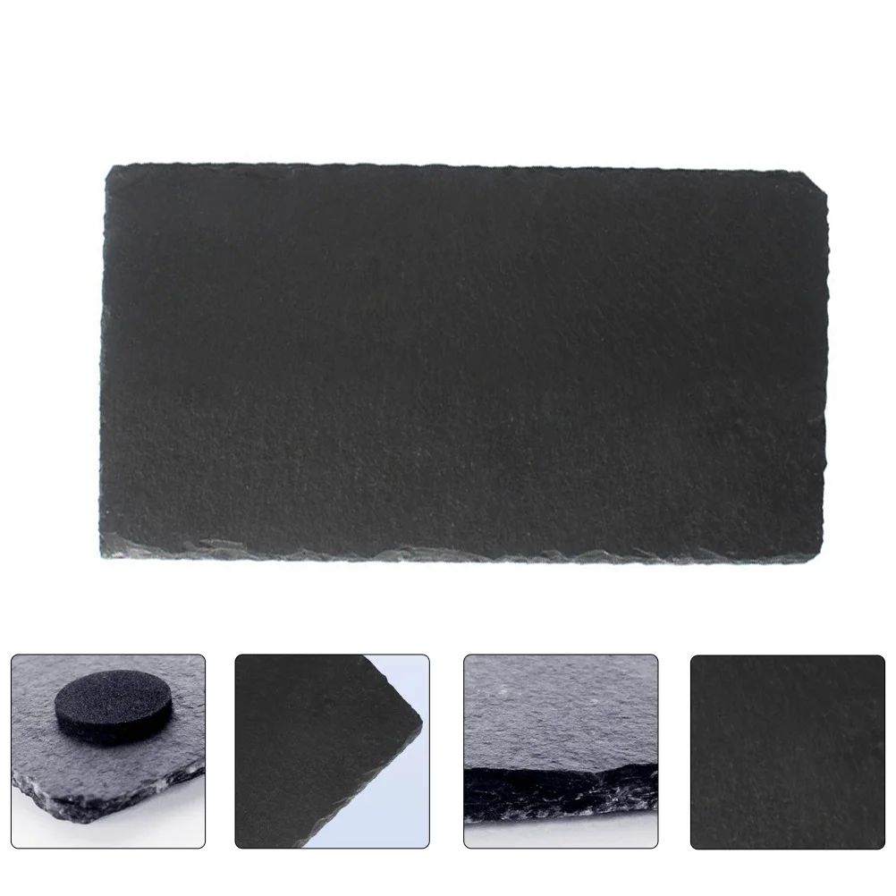 

Lizard Food Board Decorative Black Feeding Plate for Reptiles Aquarium Resting Desktop Turtle Tank Accessory