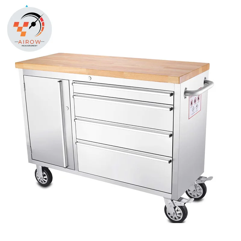 

Airow 48-Inch Large American Stainless Steel Garage Rubber Wood Multifunctional Cart Racing Workbench Auto Repair Tool Cabinet