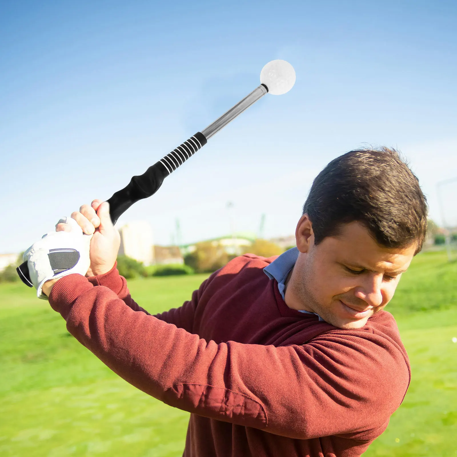Mini Portable Golf Swing Trainer Adjustable Length Golf Warm Up Stick Indoor Outdoor Practice Aid Improve Strength Balance Tempo - view 5