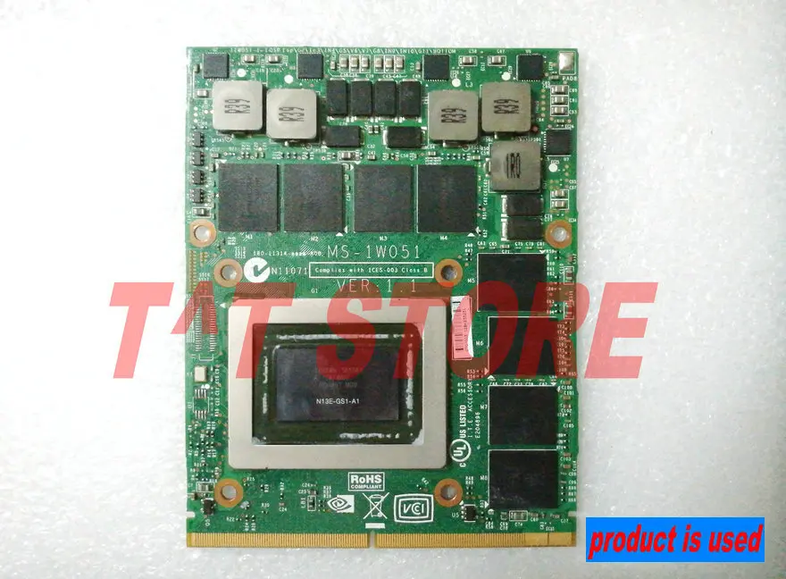 USED MS-1W051 VER:1.1 GTX 675M 2GB FOR MSI GT70 GT60 GX660R GT660 GT680 GT683DX GT783DX GTX675M GDDR5 Video VGA CARD N13E-GS1-A1