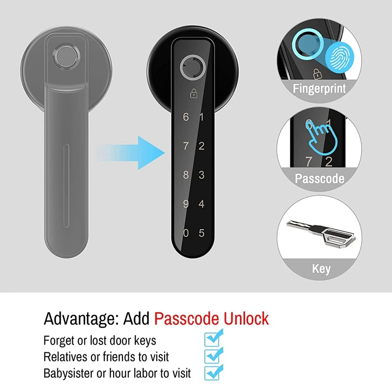 Fingerprint Door Lock,Keyless Entry Door Lock With Handle, Passcodes,Fingerprint,And Keys Unlock,Easy To Install