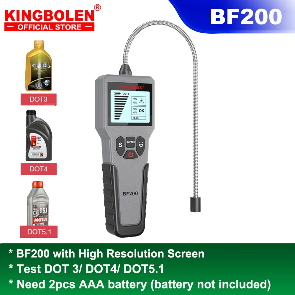 12V Auto Brake Fluid Tester Digital Car Brake Oil Tool BF200 DOT3 DOT4 DOT5.1 LED Indicator check Display Auto Oil Tool PK BF100