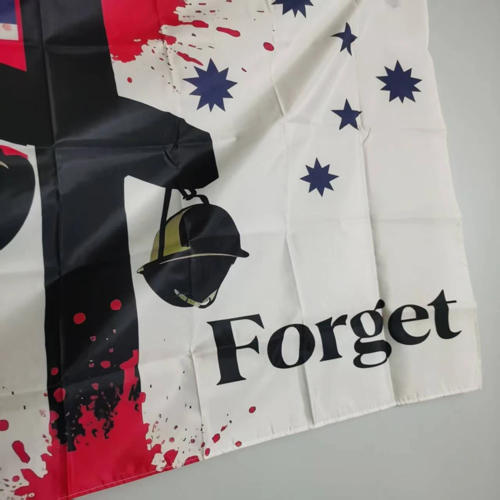 علم يوم الذكرى ANZAC 2x3ft 3x5ft ديكور خارجي - لافتة تحية المخضرم في نيوزيلندا مع خوذة متقاطعة