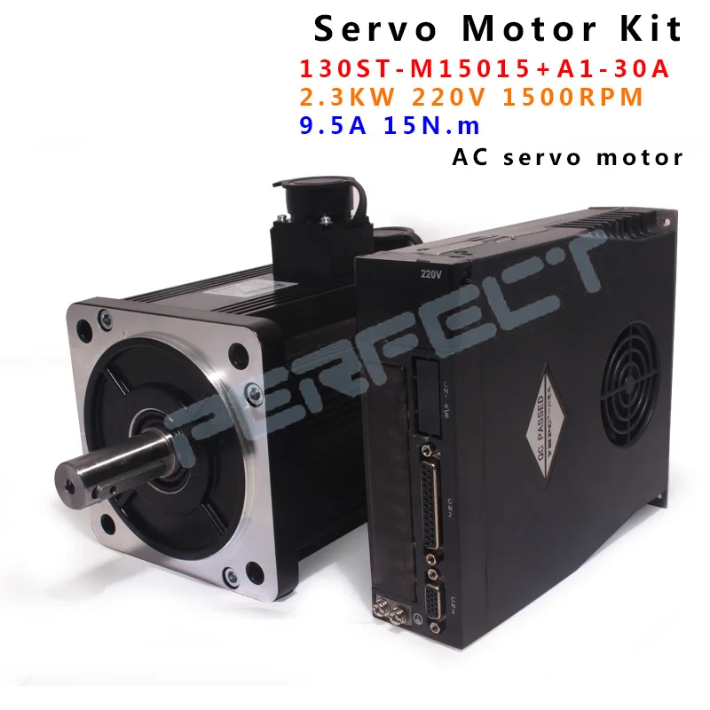 130ST M15015 2.3Kw 15Nm 1500RPM 220V AC Servo Motor Kit With Brake and  RS485 Engine Drive For CNC Engraver Lathe