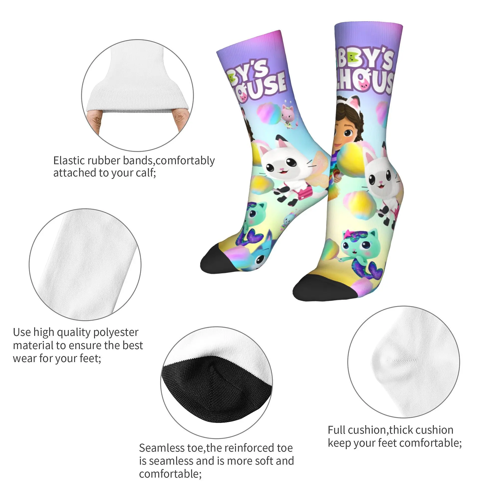 G-Gabbys dollhouse Kids Gift Socks Accessories For Men Women  Crew Socks Cute Birthday Present