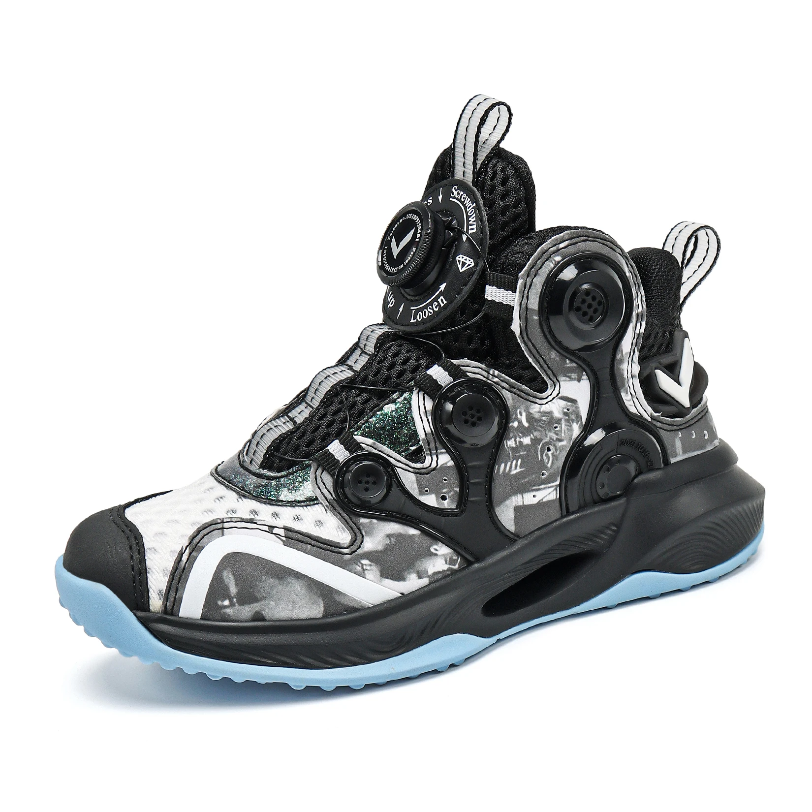 Kids Basketball Shoes Boys Air Cushion Sneakers Non-Slip Comfortable Outdoor Sports Shoes