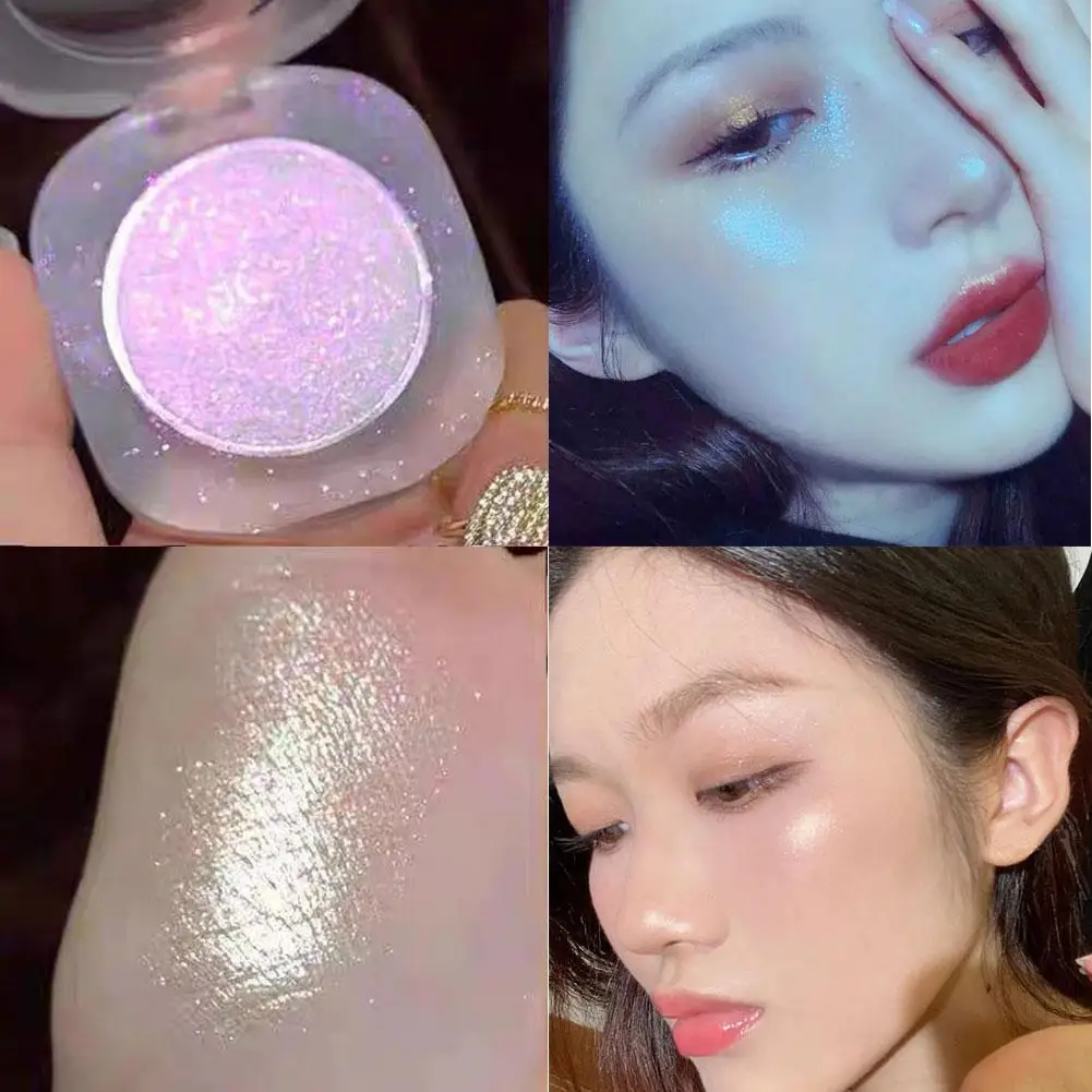 4 가지 색상 글리터 아이 섀도우 하이라이터 파우더 파크링 펄리 다이아몬드 웨트 섀도우 쉬머 브라이트닝 컨투어링 메이크업 화장품