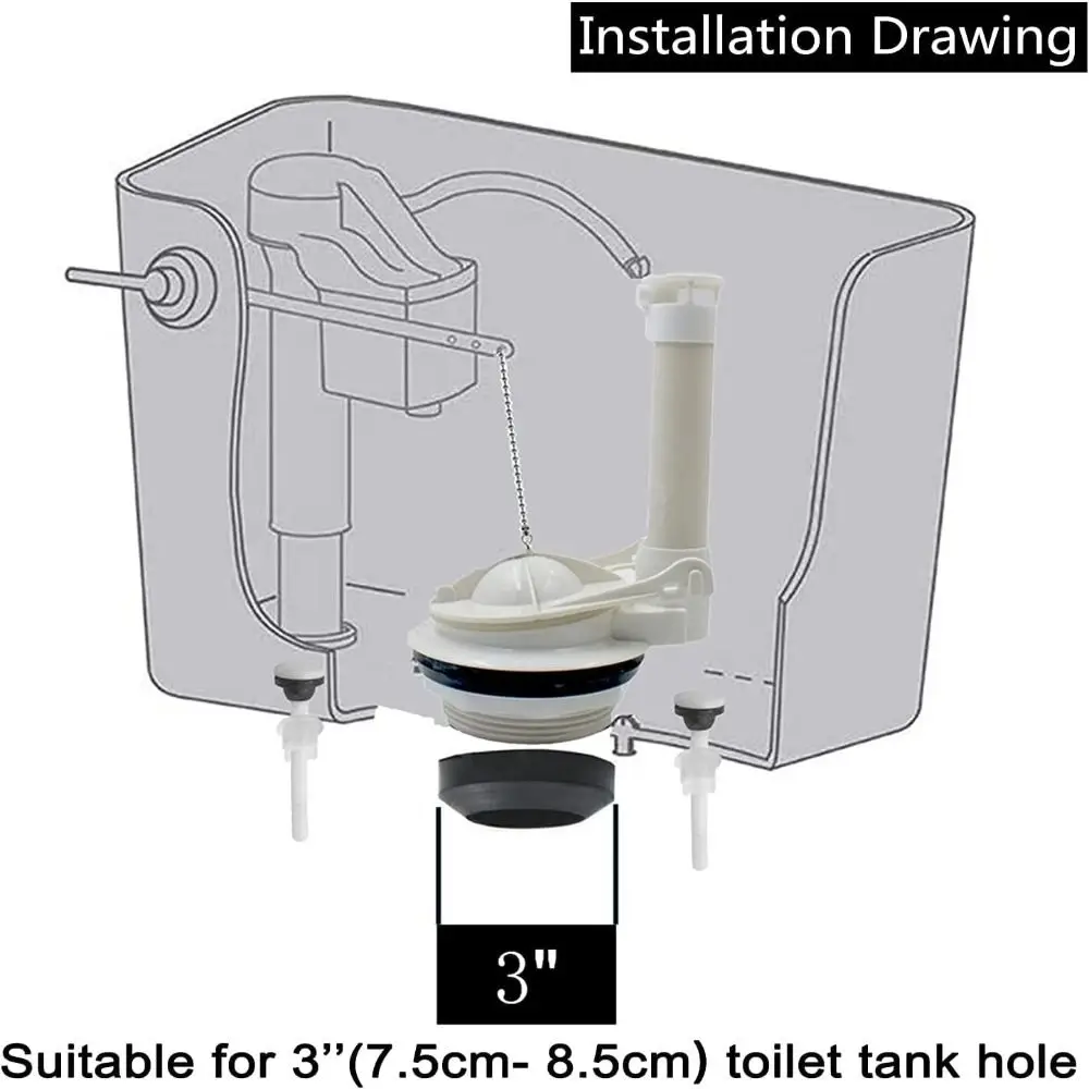 

Easy To Install 2-Piece Toilet Tank Part White with Bolts Toilet Flush Valve with Gasket Water Tank Fittings Water Tank