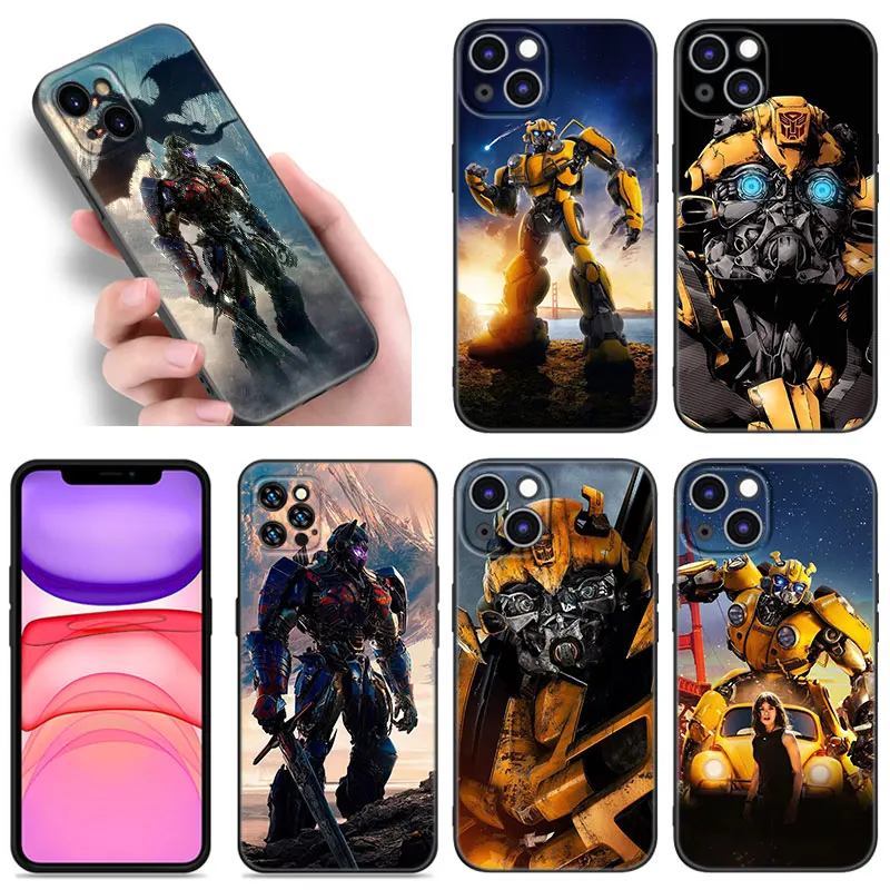 Transformers Bumblebee Phone Case For Apple iPhone 12 13 Mini 11 14 15 Pro Max 7 8 Plus X XR XS SE 2020 2022 Black Silicone Case