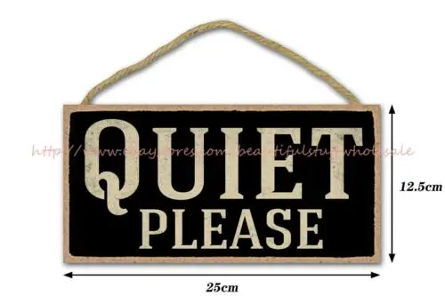 quiet please wood sign retro vintage indoor wall  decor