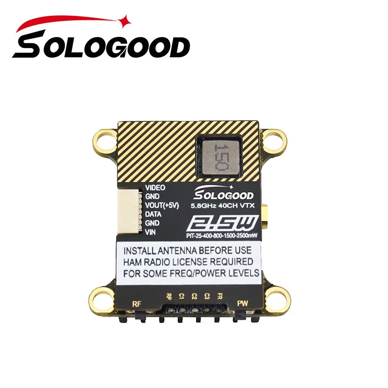 

FPV передатчик 5,8G 2,5 W 40CH для Sologood FPV гоночный Дрон Квадрокоптер радиоуправляемая модель высокая мощность видео передатчик большой радиус действия