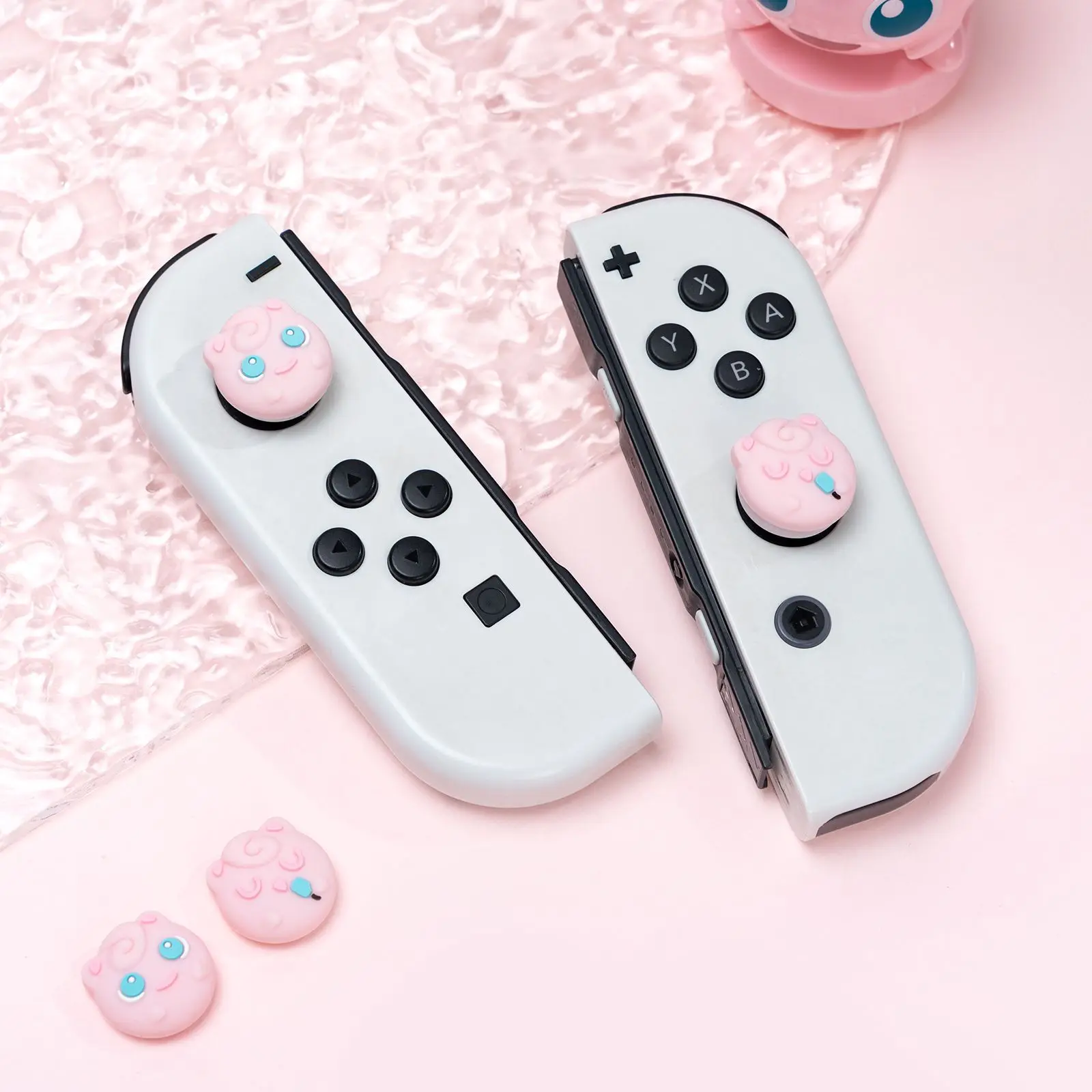 Monstros bonitos silicone polegar vara aperto tampa joystick capa protetor para interruptor ns oled/lite joy-con controlador polegar caso