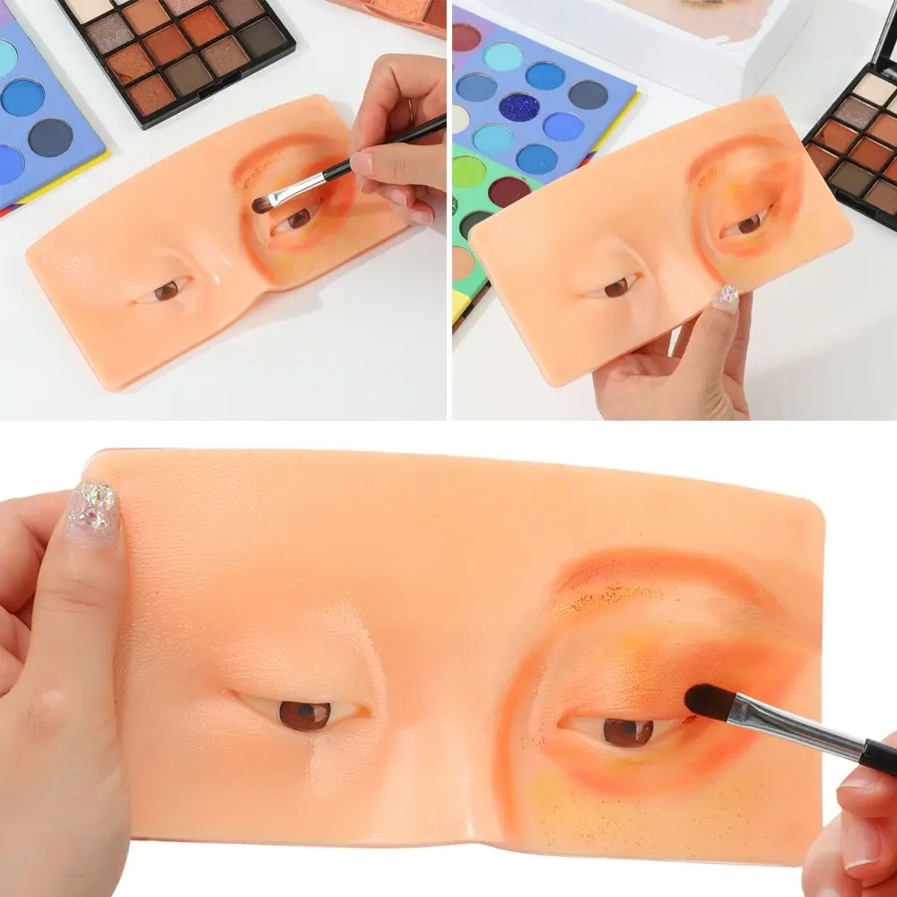 Tablero de entrenamiento de maquillaje con cepillo de sombra de ojos, vista de pestañas, párpados para practicar maquillaje, práctica de maquillaje, la ayuda perfecta