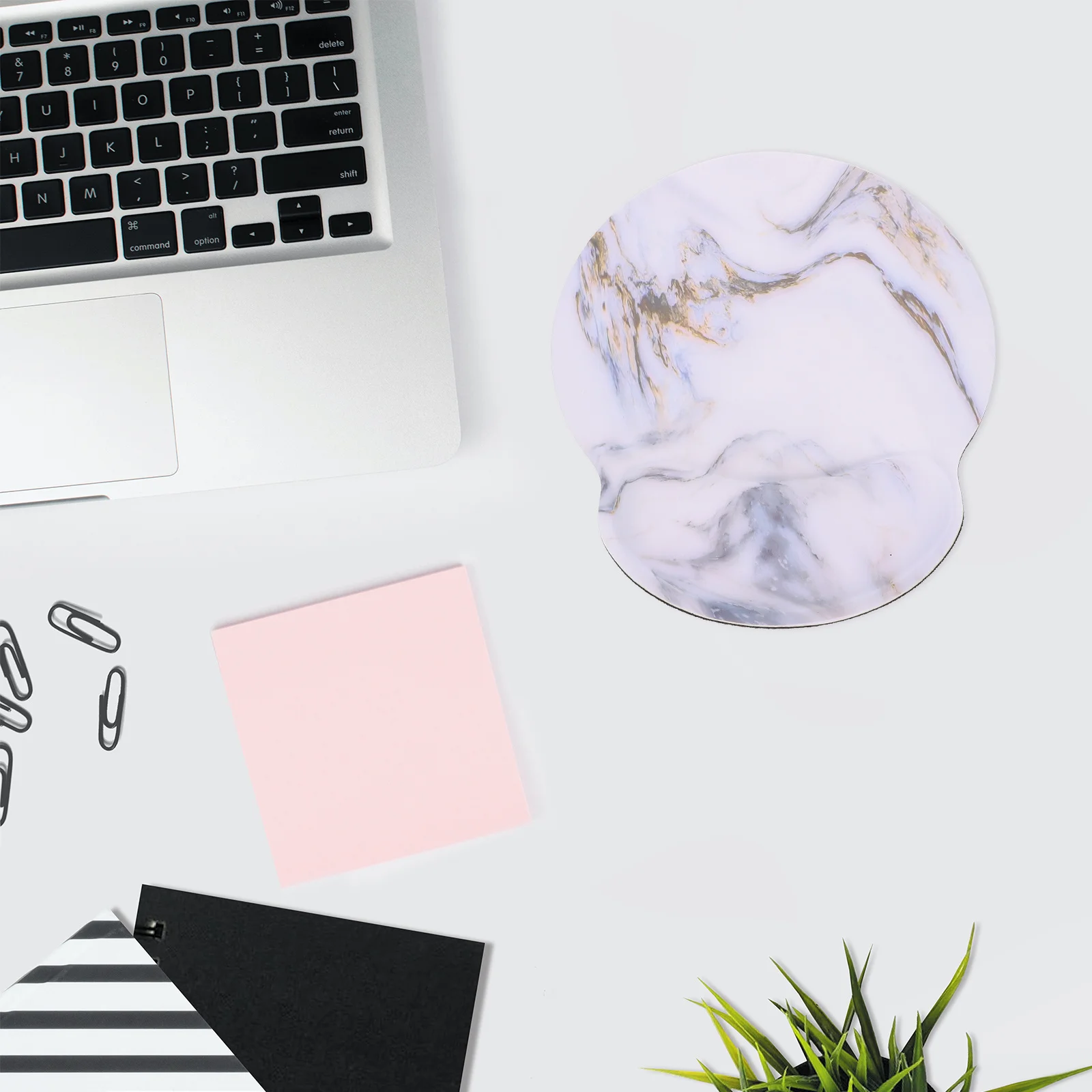 Juego de almohadilla de soporte para muñeca de ratón de espuma viscoelástica, diseño ergonómico para trabajo eficiente, evita el estrés en los hombros, codos, alfombrilla para muñeca y ratón, 1 Juego