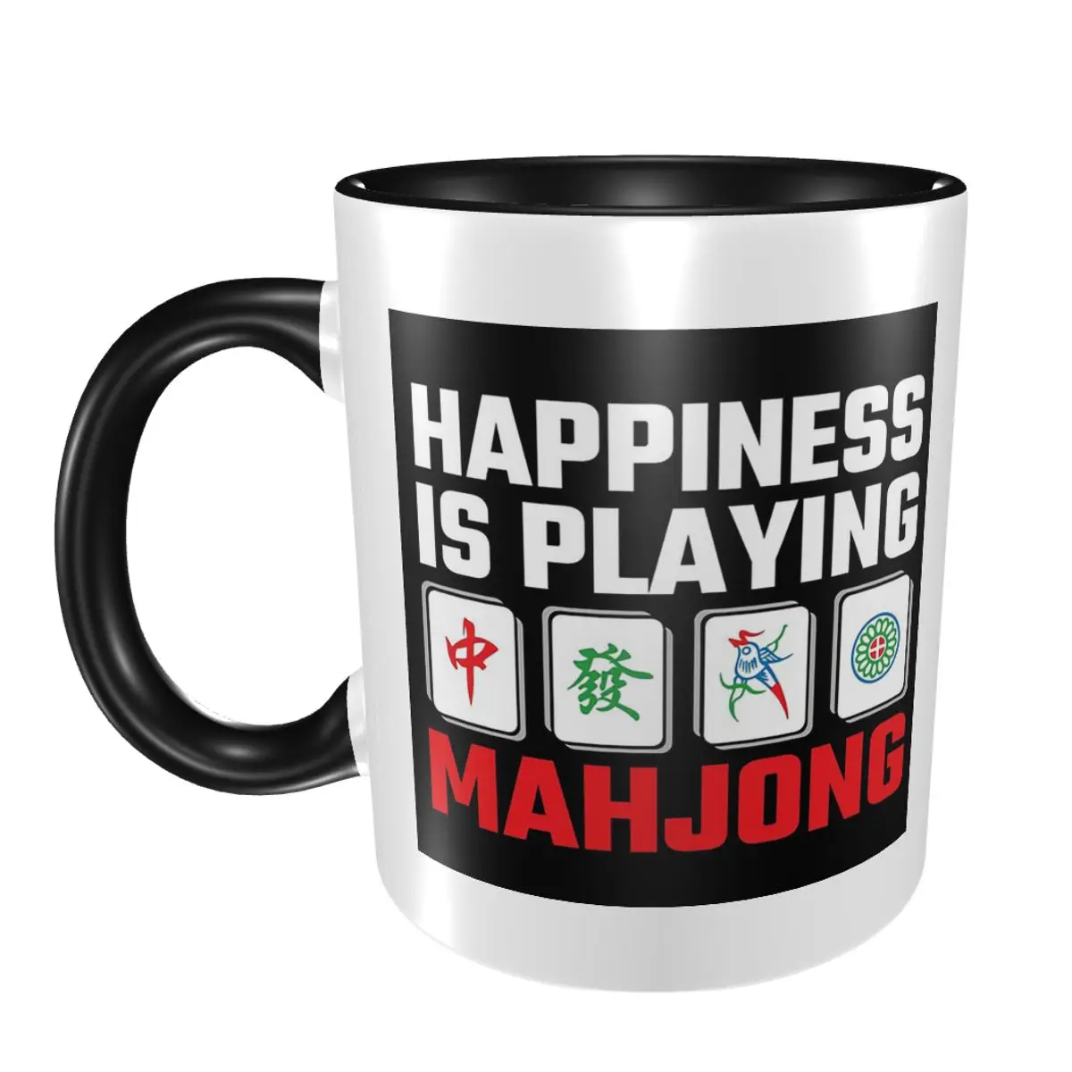 

Счастье играет в плитку для маджонга, игровая кружка для вечеринки, забавные керамические кофейные чашки, чайные кружки, чашка для молока, посуда для напитков, подарок для женщины и мужчины