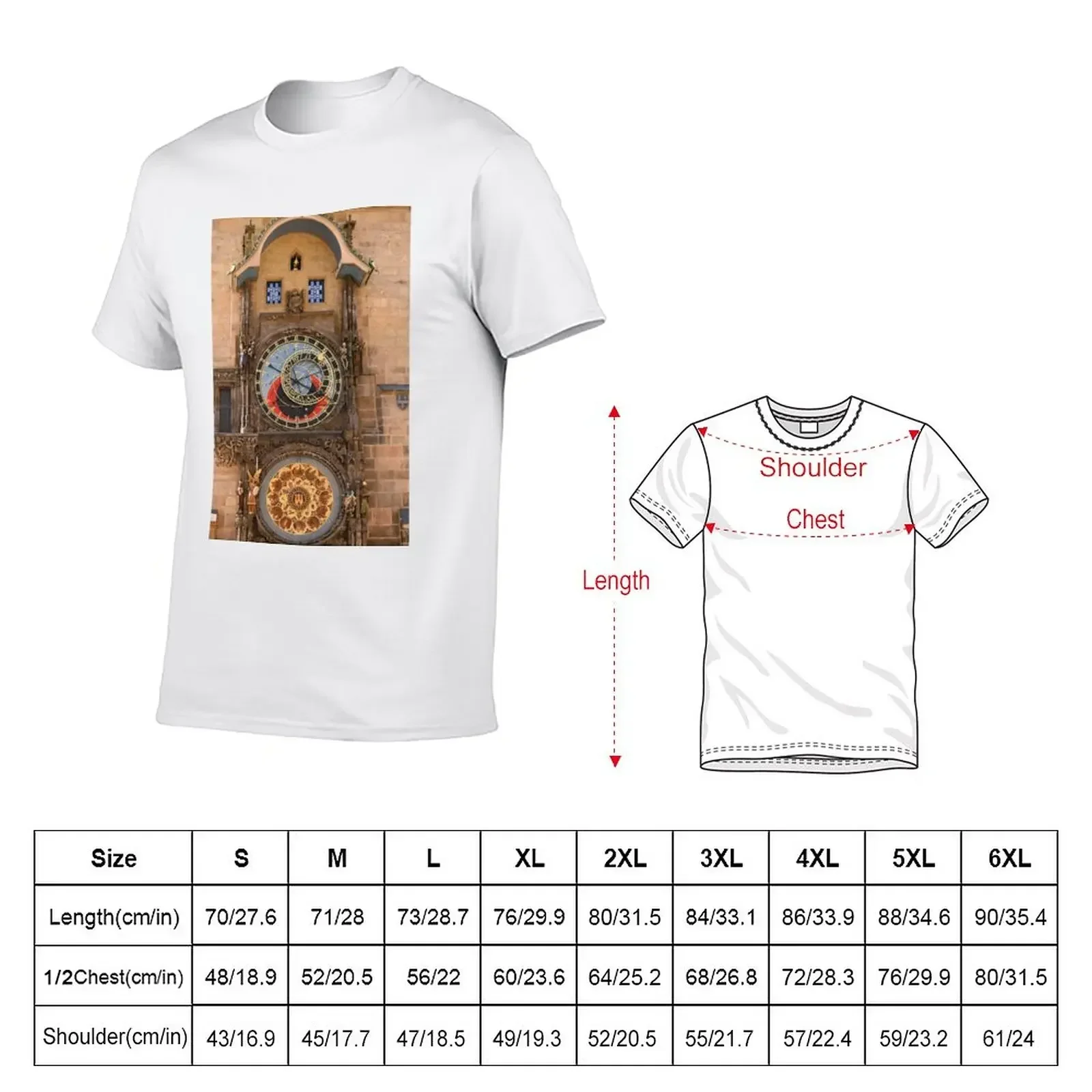 Astronomical clock Old Town Square Prague Czech republic T-Shirt graphics tees mens graphic t-shirts