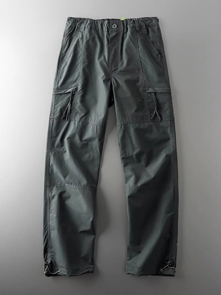 

Мужские брюки для работы на открытом воздухе, весенне-осенние, ветрозащитные, с множеством карманов, тонкие, прямые, свободные, длинные, спортивные, повседневные.