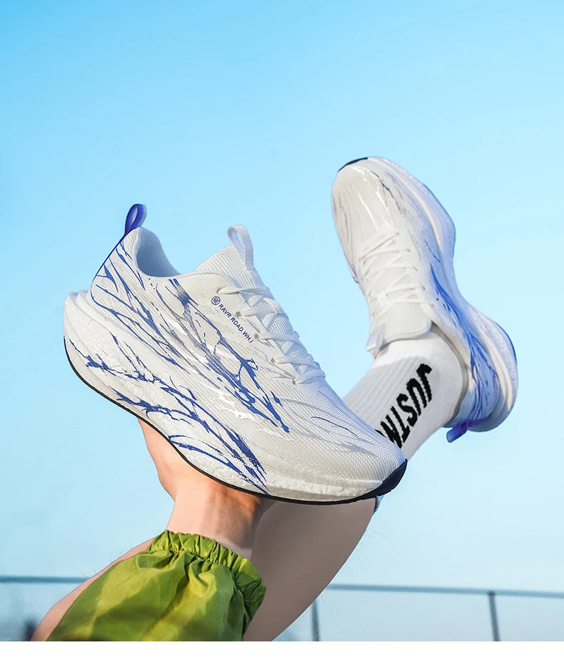 Herren-Marathon-Laufschuhe, Damen-Laufschuhe mit Carbonfaserplatte, Laufschuhe mit Carbonfaserplatte und Luftpolsterung, atmungsaktiv und leicht. – Detail 9