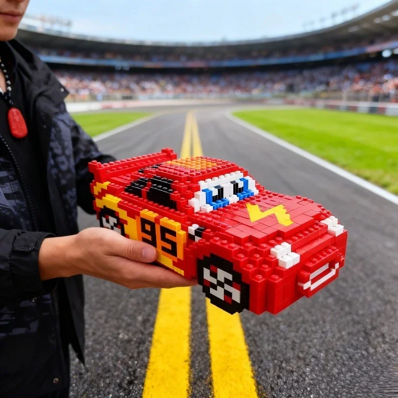 

1900pcs Lightning McQueen Car Building Blocks Puzzle Creative Cartoon Racing Kit Ideal Gift for Boys Christmas Birthday Present