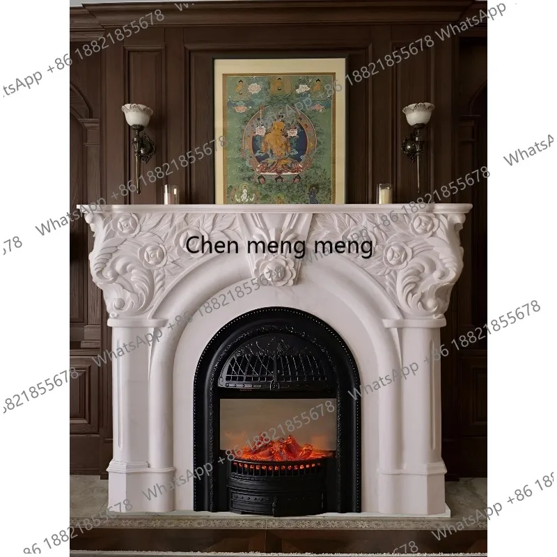 French natural marble fireplace court style French style European   fireplace style