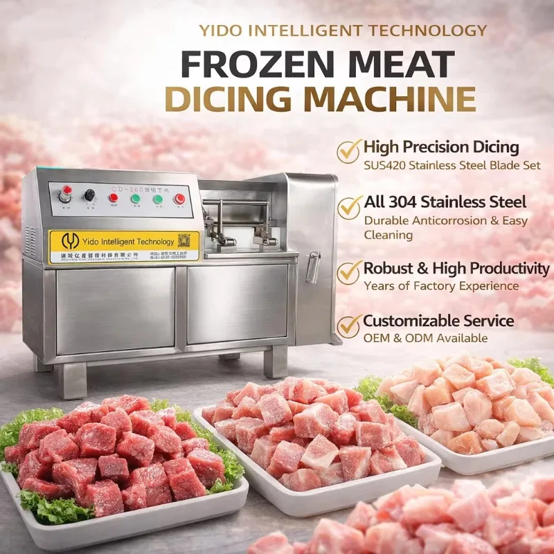 High Efficiency Frozen Meat Dicing Machine Commercial Meat Cube Cutter Frozen Cheese Dicer with Adjustable Cutting Size