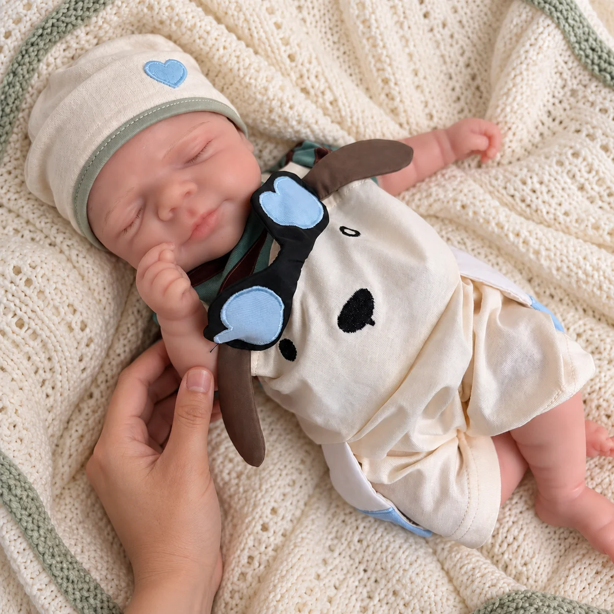 50cm Full Body Silicone Reborn Baby Doll Bald Head Closed Eyes Handcrafted Lifelike Newborn Boy & Girl Collectible Display Gift