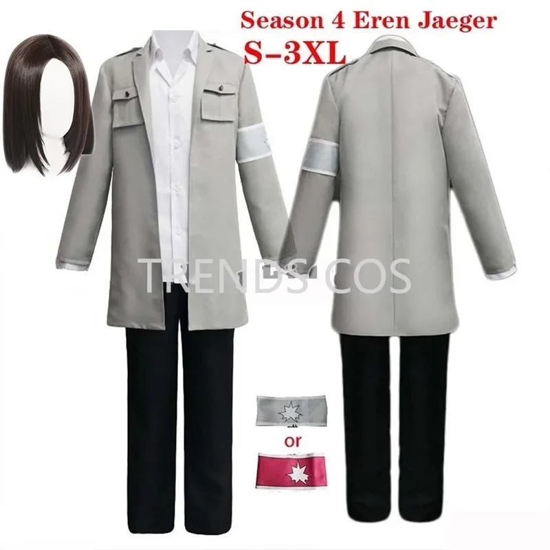 Eren Jaeger Cosplay Costume Eren Yeager Uniform Suit Outfits Wig Full Set