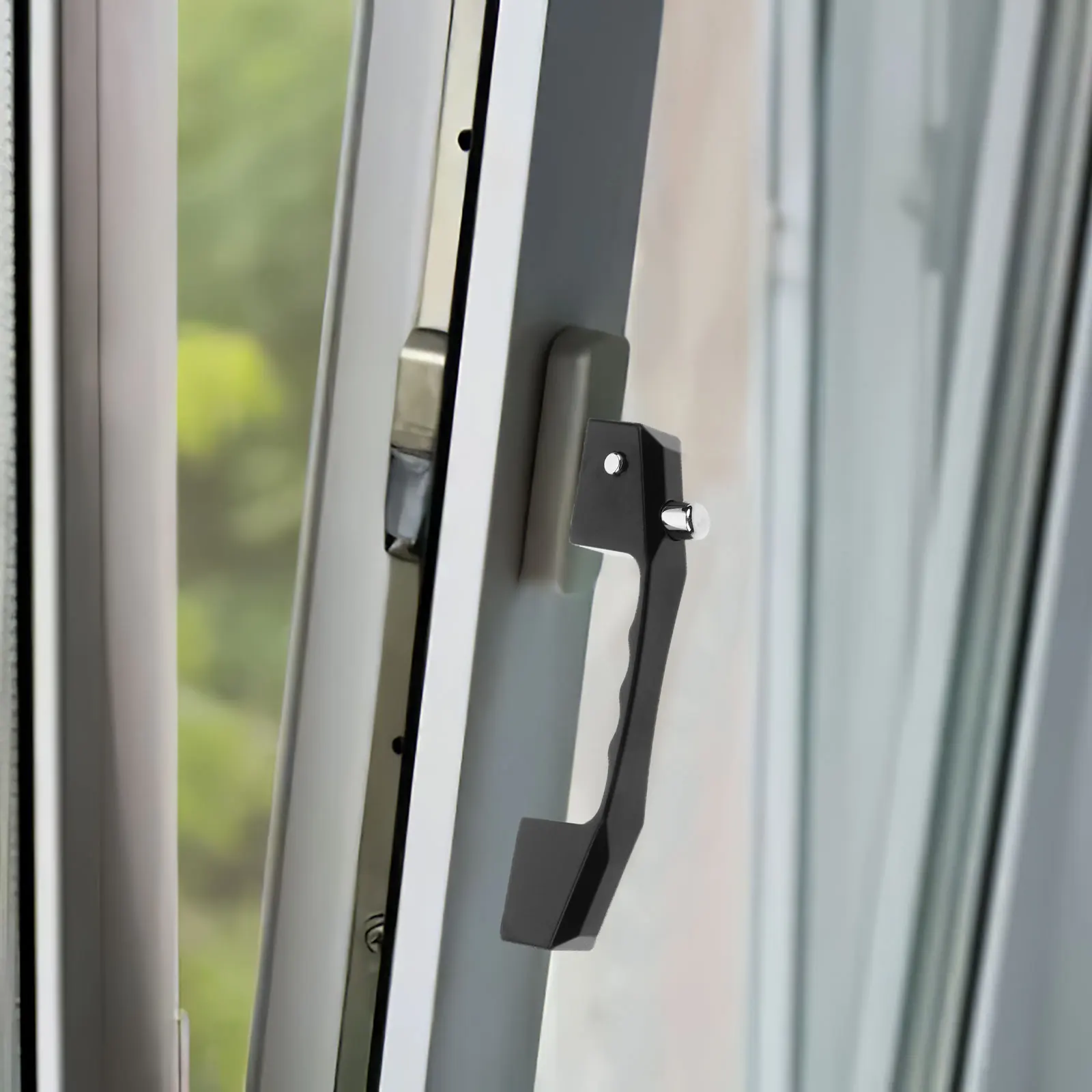 

1PC Black Anti-Theft Screen Window Lock Handle for Sliding Casement DIY Installation Furniture Hardware Window Handle Cabinet