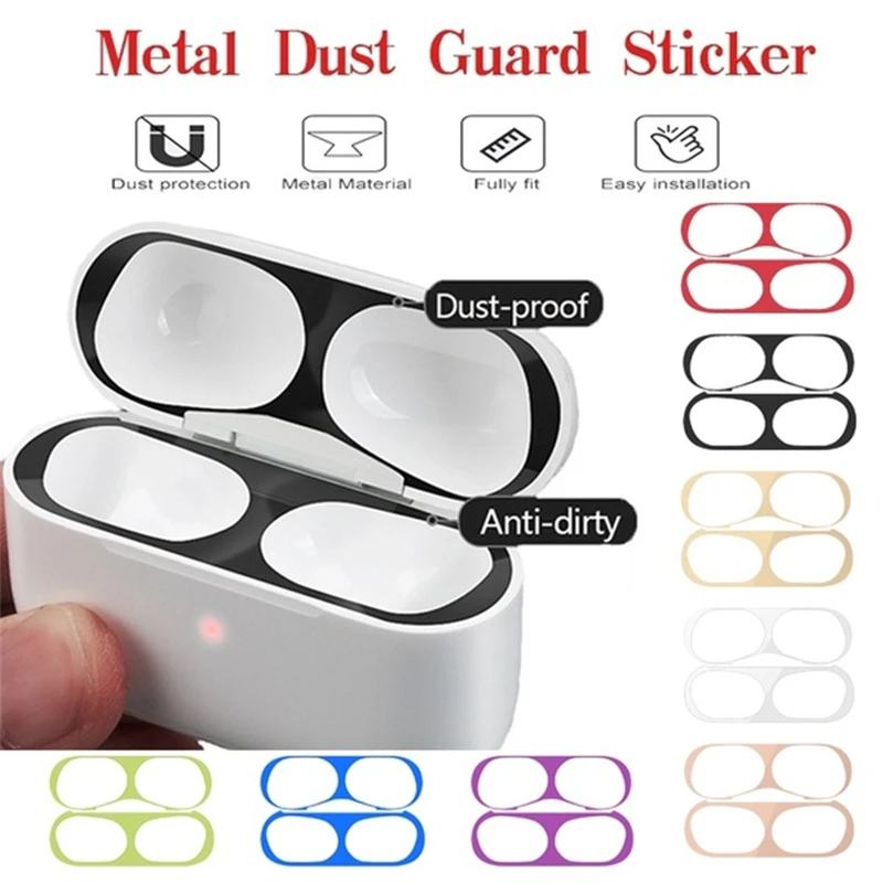 Pro 2 Metal Dust Guard Sticker Case for Apple Airpods Pro 3 Earphone Cover for Airpods 1 2 3 Headphone Charging Box Accessories