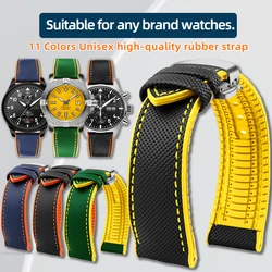 For Citizen Seiko Tudor Series 11 Colors Unisex high-quality Nylon rubber Bottom strap 20mm 22mm 23mm Waterproof Watchband