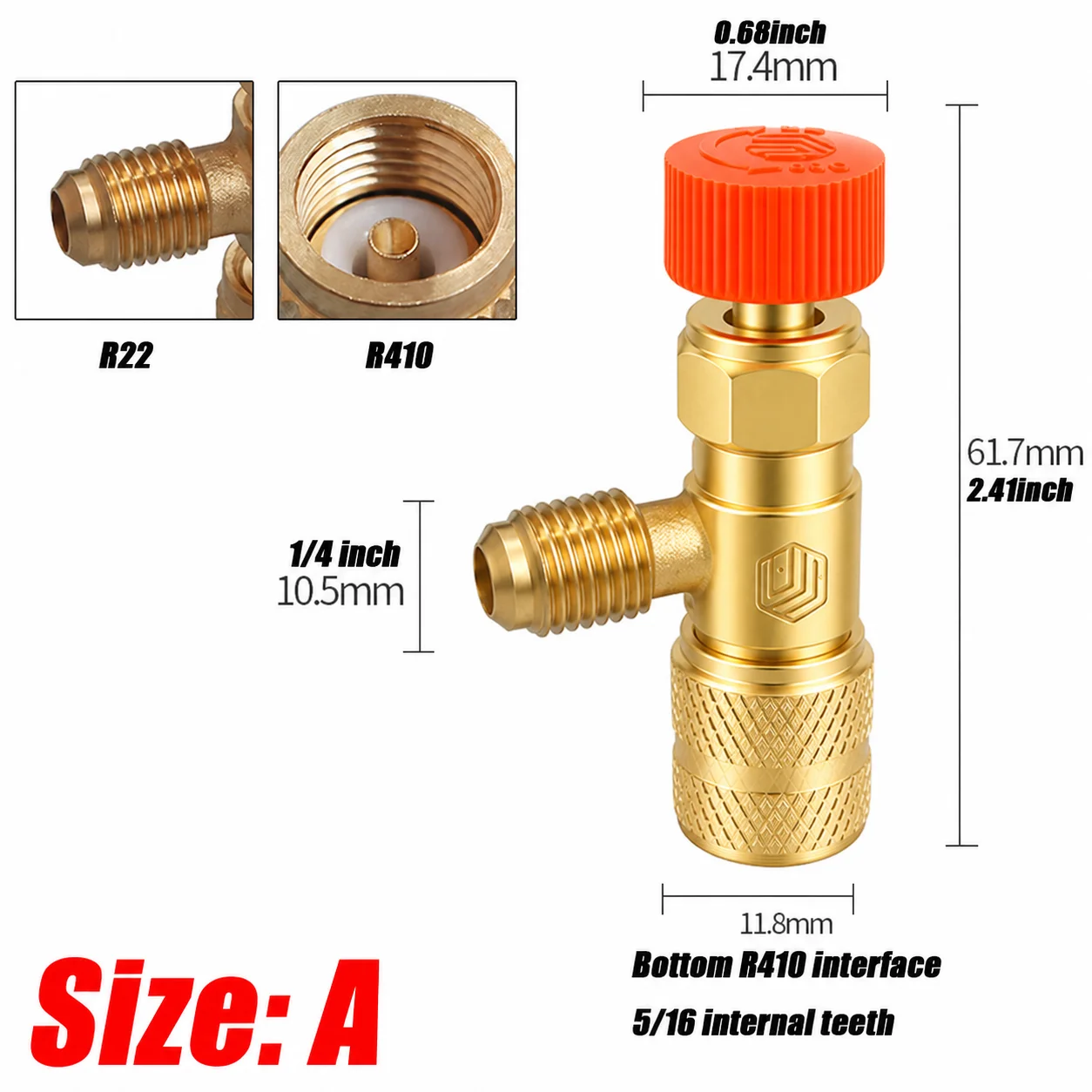 1/4 Stück R22 R410 Kältemittel-Füllventil Sicherheitsadapter Durchflussregelventil für R22 R410 Klimaanlagen-Manifold