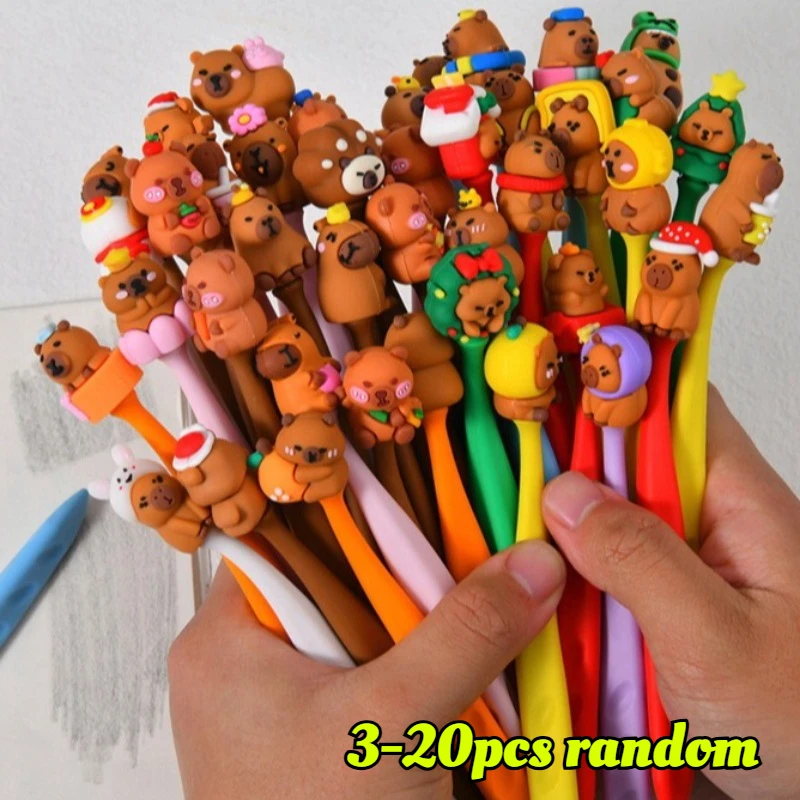 3-20 Stück Capybara-Radiergummis, niedliche Kawaii-Tier-Radiergummis mit Loch, kreatives Schüler-Schreibwaren für die Schule, Handarbeit, Geschenk