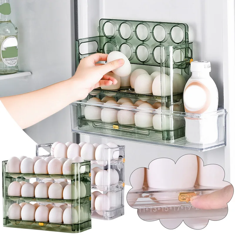 

Egg Storage Box Refrigerator Organizer Food Containers Egg Fresh-keeping Case Holder Tray Dispenser Kitchen Storage Boxes