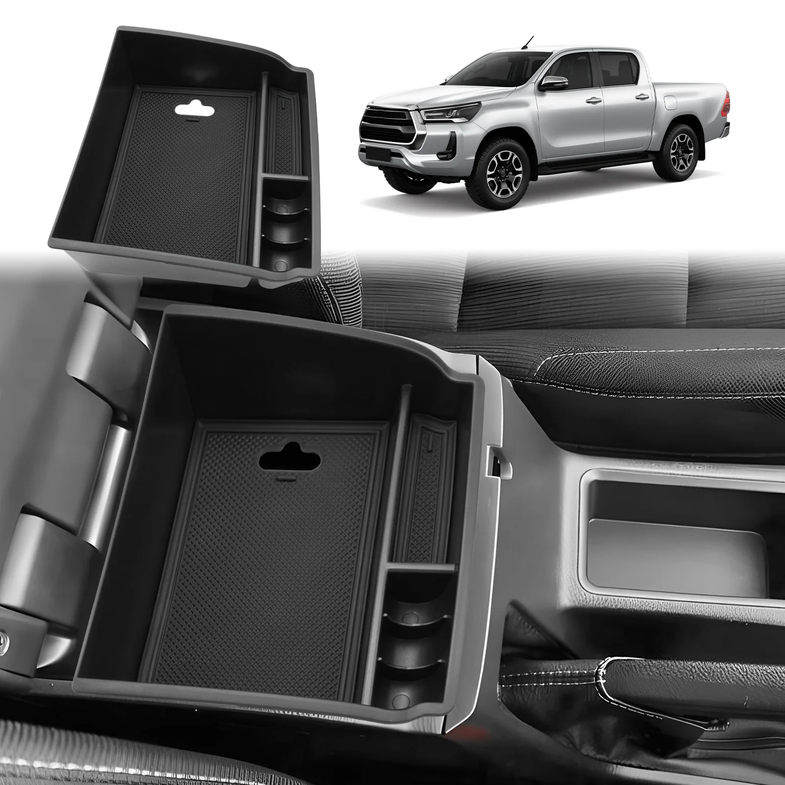 RUIYA para Toyota Hilux 2016-2025 2026 Caixa de Armazenamento Central do Carro Acessórios de Interior para Hilux 2026